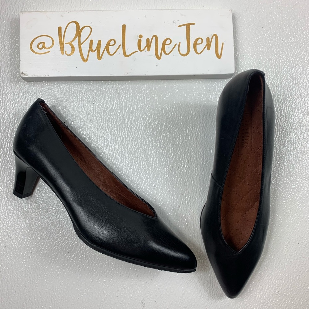 Hispanitas Black Leather Pumps NWOT